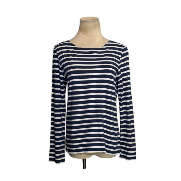 Saint James L'Afeur blue white striped long sleeves top size 4 - Picture 6 of 13